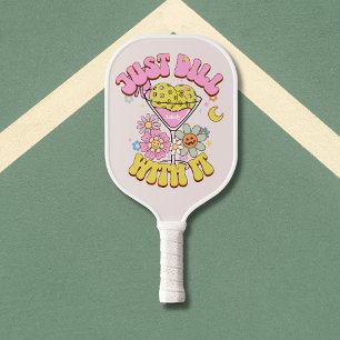 Personalised Name Groovy Retro Mum Pickleball Paddle