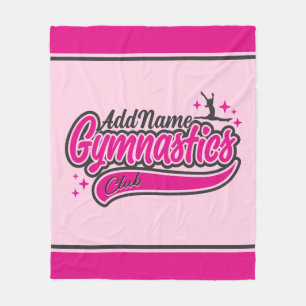 Personalised NAME Gymnast Split Leap Gymnastics Fleece Blanket