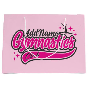 Personalised NAME Gymnast Split Leap Gymnastics Large Gift Bag