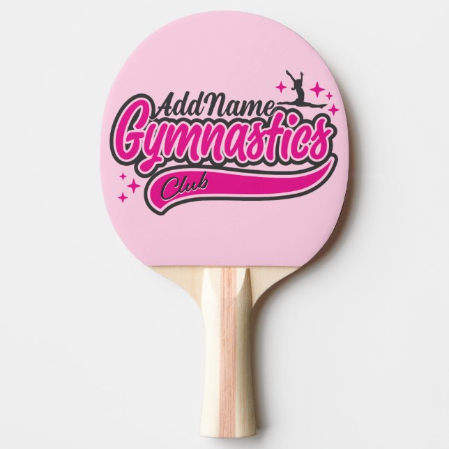 Personalised NAME Gymnast Split Leap Gymnastics  Ping Pong Paddle (Front)