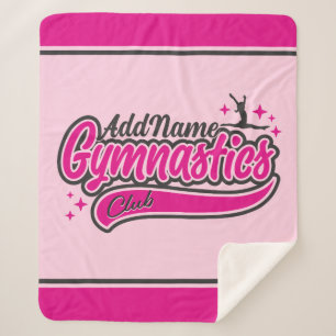 Personalised NAME Gymnast Split Leap Gymnastics Sherpa Blanket