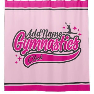 Personalised NAME Gymnast Split Leap Gymnastics Shower Curtain