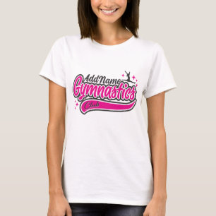 Personalised NAME Gymnast Split Leap Gymnastics T-Shirt