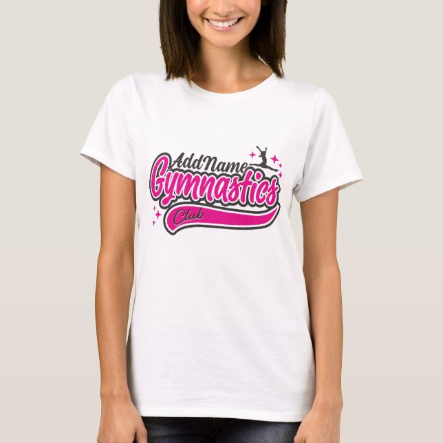 Personalised NAME Gymnast Split Leap Gymnastics  T-Shirt (Front)