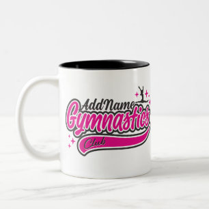 Personalised NAME Gymnast Split Leap Gymnastics  Two-Tone Coffee Mug