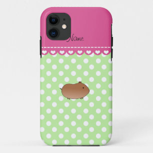 Personalised name hamster green white dots Case-Mate iPhone case