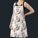 Personalised Name Happy Cats the Lady Apron<br><div class="desc">Happy Cats the Lady (cat lover) Apron -- personalised with her first name.  What a happy apron with the adorable cats.  Any design questions,  just send a message and we'll be delighted to assist.</div>