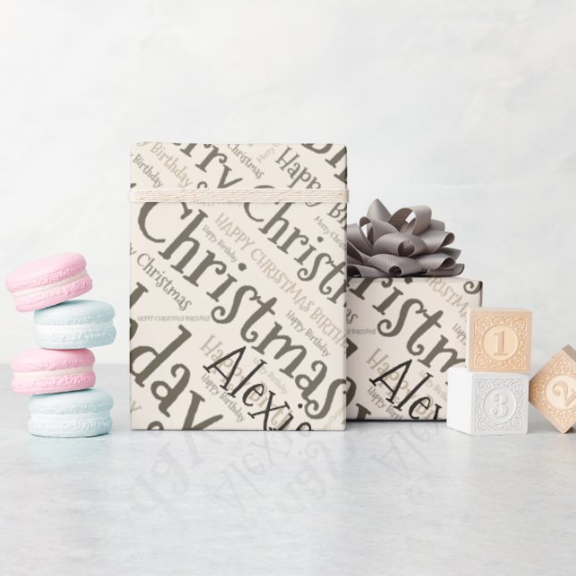 Personalised Name Happy Christmas Birthday Funny Wrapping Paper (Baby Shower)