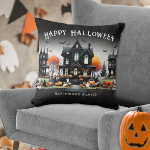 Personalised Name Happy Halloween Cushion