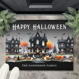 Personalised Name Happy Halloween Doormat