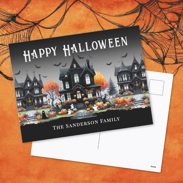 Personalised Name Happy Halloween Holiday Postcard (Personalized Name Happy Halloween Holiday Postcard )