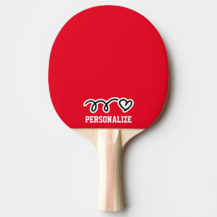 Personalised name heart design ping pong paddle