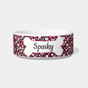 Personalised Name Hearts Pet Bowl
