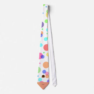 Personalised name hedgehog rainbow polkadots tie