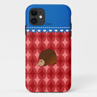 Personalised name hedgehog red retro circles Case-Mate iPhone case