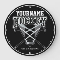Personalised NAME Hockey Player Stick Puck Team