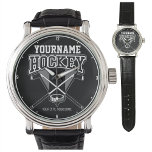 Personalised NAME Hockey Player Stick Puck Team Watch<br><div class="desc">Personalised NAME Hockey Player Stick Puck Team Design -Customise with Your Name or Custom Text!</div>