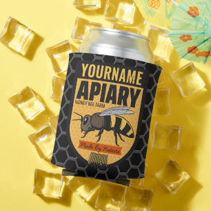 Personalised NAME Honey Bee Apiary Beehives Farm Can Cooler