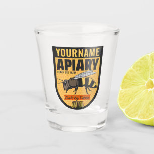 Personalised NAME Honey Bee Apiary Beehives Farm Shot Glass