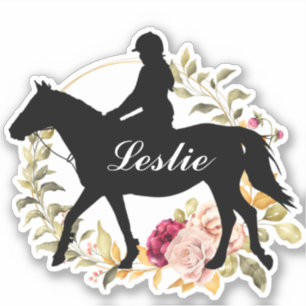Personalised Name horse Silhouette Equestrian 