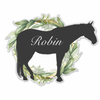 Personalised name horse silhouette sticker