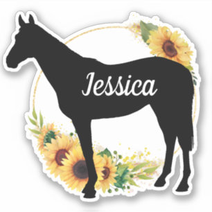 Personalised name horse silhouette Sticker