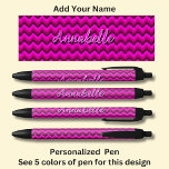 Personalised Name, Hot Pink Chevron Zig Zag  Black Ink Pen<br><div class="desc">A Great Pen for anyone. See my store for lots more great Pens</div>