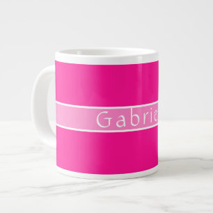 Personalised Name Hot Pink Large Coffee Mug