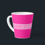 Personalised Name Hot Pink Latte Mug<br><div class="desc">Simple, personalised, chic design in hot pink and pink with stylish typography. - Simply add your name by using the personalise this text box. - Customise the colour or font by using the design edit tool. - Ideal as a personalised gift or as a stylish, new addition to your home...</div>