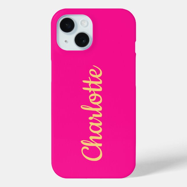 Personalised Name Hot Pink Orange Case-Mate iPhone Case (Back)
