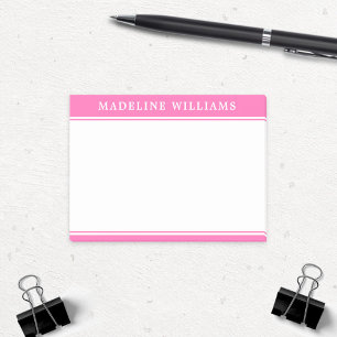 Personalised Name Hot Pink Post It Notes