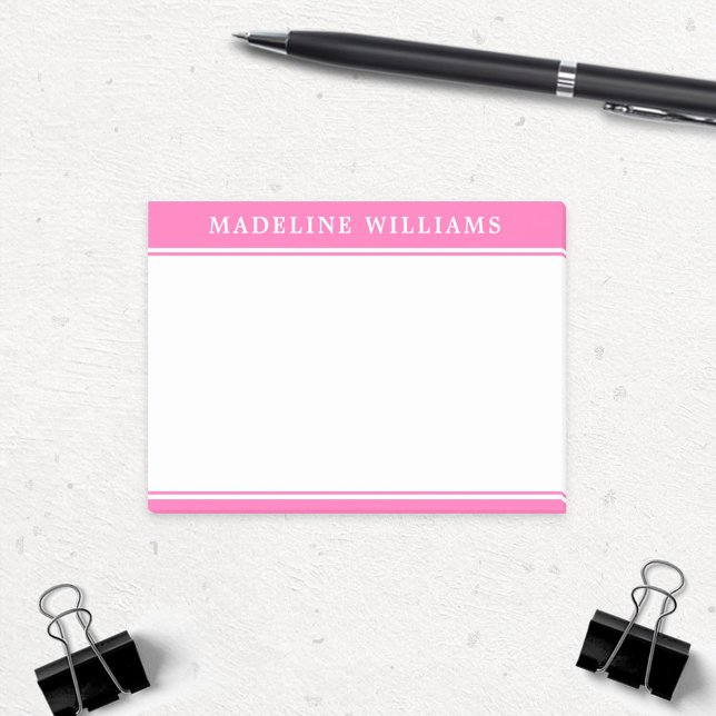 Personalised Name Hot Pink Post It Notes (Creator Uploaded)