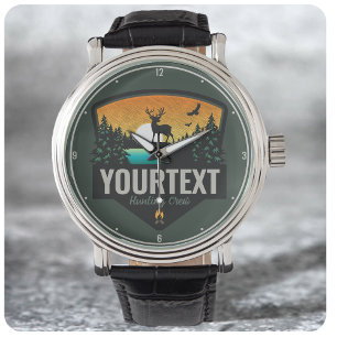 Personalised NAME Hunter Wilderness Elk Hunting La Watch