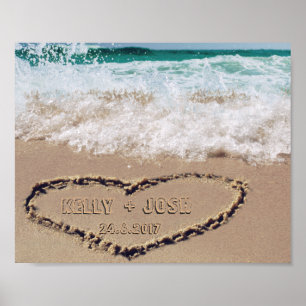 Personalised Name In Heart Sand Picture Poster