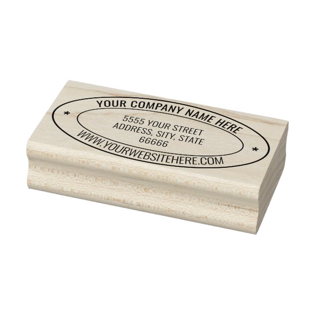 Personalised Name Info Address Oval Rubber Stamp (Stamp)
