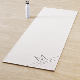Personalised Name Initial Custom White Yoga Mat
