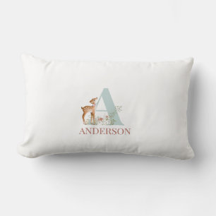 Personalised Name Initial Letter A Baby Lumbar Cushion