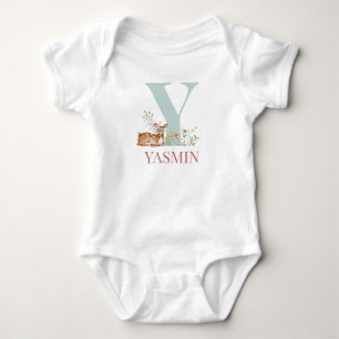 Personalised Name Initial Letter Y Baby Bodysuit