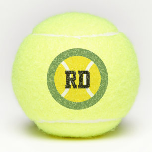 Personalised name initial monogram letter yellow tennis balls