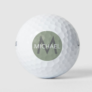 Personalised Name Initial Monogram Soft Green Golf Balls