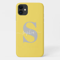 Personalised Name, Initial-Script, Yellow/Silver