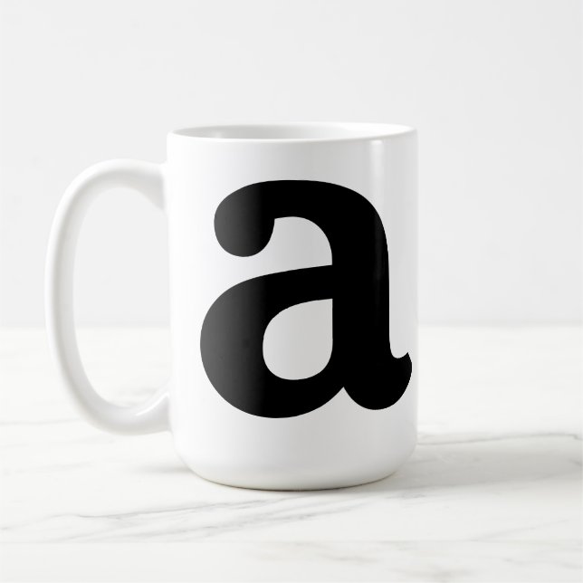 Personalised Name Initial Stylish Modern Minimal  Coffee Mug (Left)