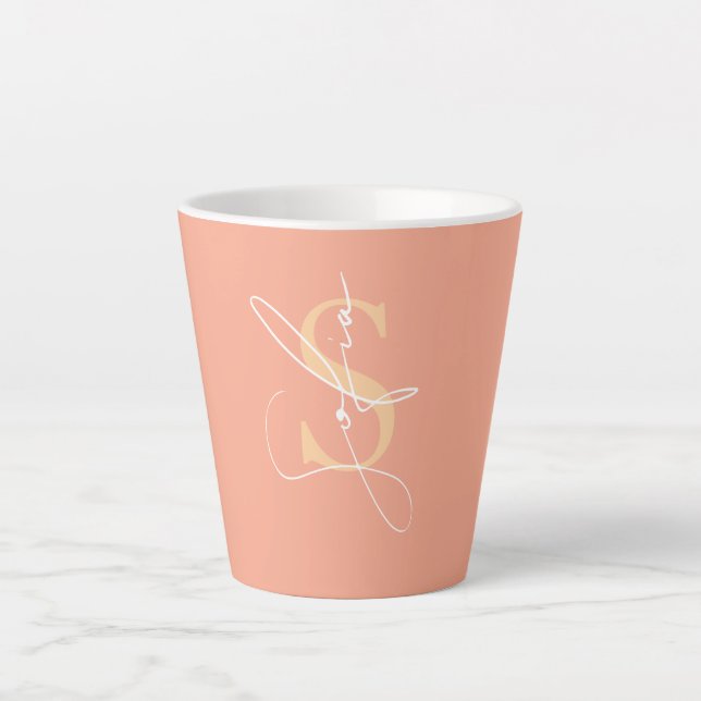 Personalised name initials  latte mug (Front)