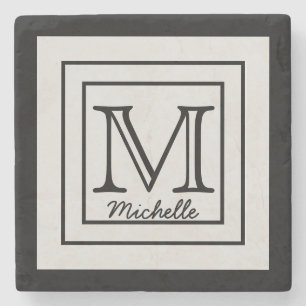 Personalised Name Initials Stone Coaster