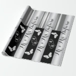 Personalised Name & Initials Wedding/Anniversary Wrapping Paper<br><div class="desc">Add a personal touch to your gift giving with this elegant silver personalised name and initials wedding or anniversary gift wrap.</div>