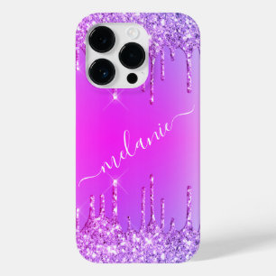Personalised Name iPhone Case Purple Pink Neon