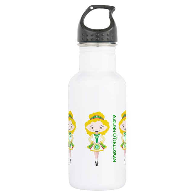Personalised name irish dancing troupe blonde hair 532 ml water bottle (Front)