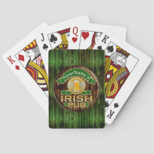 Personalised Name Irish Pub Sign St. Patrick's Day Playing Cards