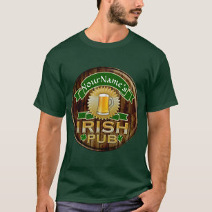 Personalised Name Irish Pub Sign St. Patrick's Day T-Shirt