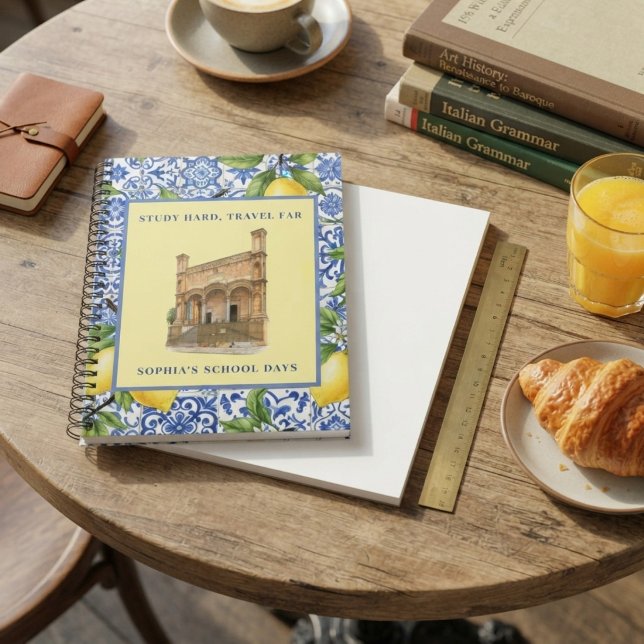 Personalised Name Italian Aesthetic Sicilian Lemon Notebook (Creator Uploaded)